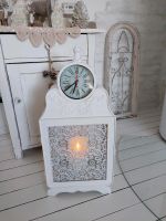 shabby decko Große Laterne mit Uhr und schöne Spitze Niedersachsen - Holzen Vorschau