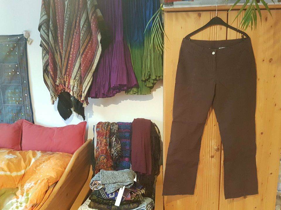 Sommerhose Stoffhose Hose Sommer braun 42 Baumwolle in Dossenheim