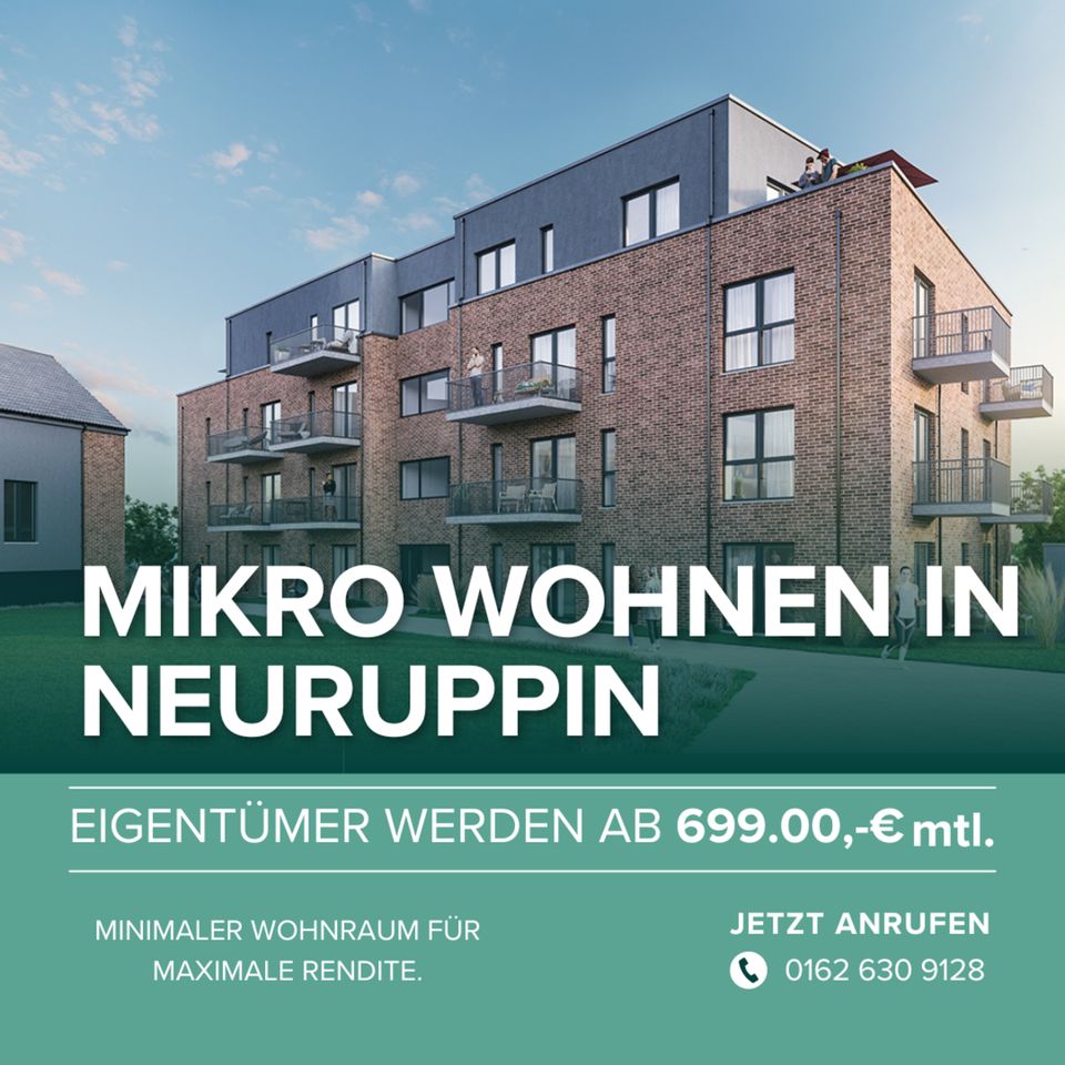 Mikrowohnen in der Boomregion! - Mikroapartments in Neuruppin in Neuruppin