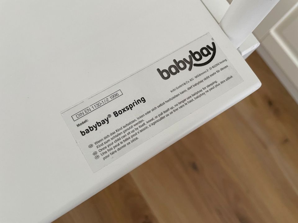 Babybay Boxspring Beistellbett Babybett weiß wie neu in Kriftel