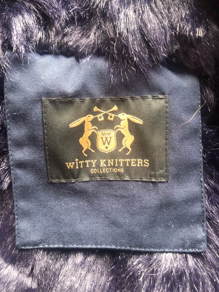Witty Knitters Winterjacke Parka mit Kapuze und Fell Gr. M, blau in Hilden