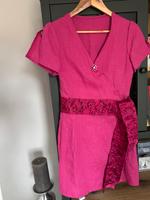 Pinkes Wickelkleid aus Leinen Bayern - Kolbermoor Vorschau