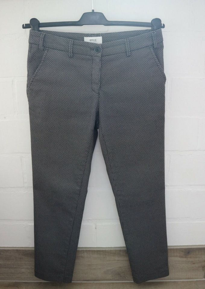 BRAX 7/8 CHINO HOSE MARON GRAU MUSTER 36 K STRETCH ANKLE S KURZ in Ahrbrück