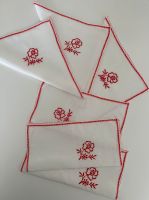 6x bestickte Deckchen Tücher rote Blumen Servietten floral Nordrhein-Westfalen - Geldern Vorschau