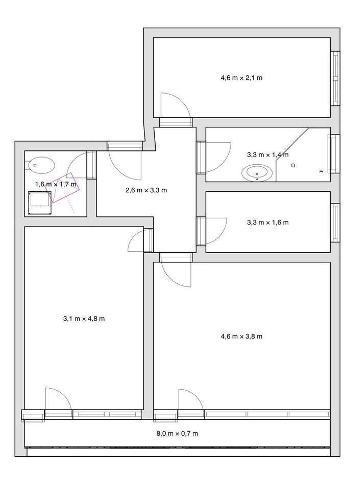 Exklusive, sanierte 3-Zimmerwohnung mit Balkon und EBK in Nbg in Nürnberg (Mittelfr)
