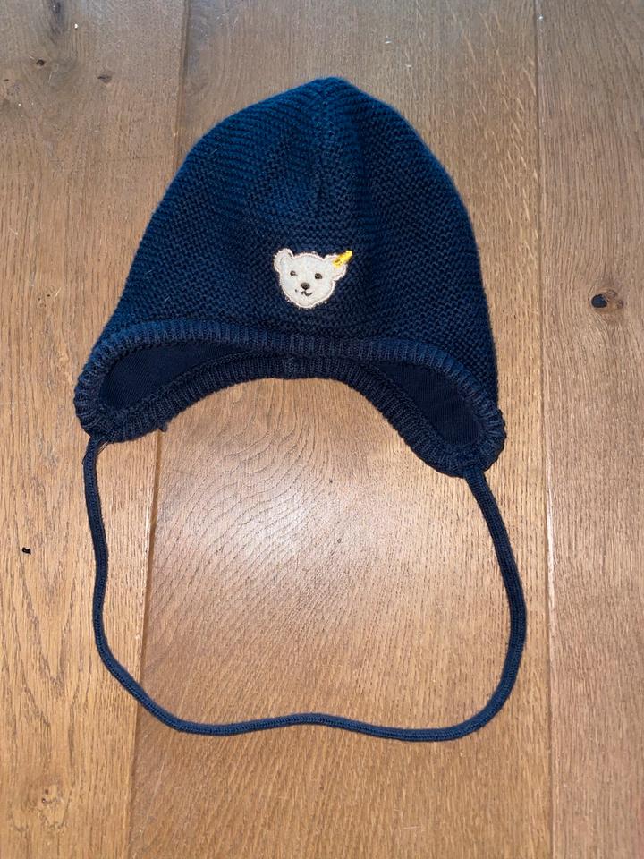 STEIFF WINTER STRICK MÜTZE BLAU BABY JUNGEN KU 41/56/62 NEU in Dresden
