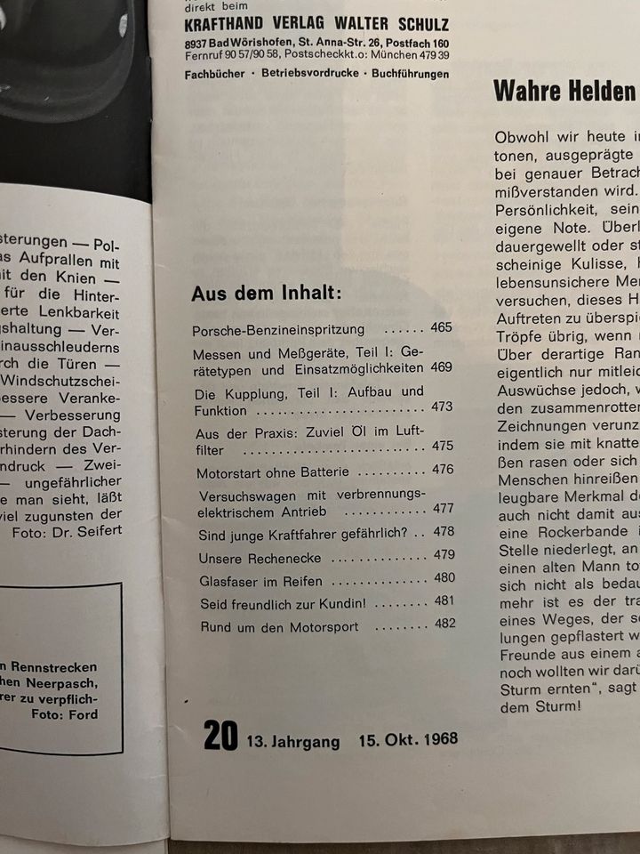 Kraftfahrzeug-Kurier Ausgabe 19-24 Jahrgang 1968 in Aspach