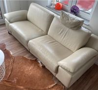 Sofa Leder Funktion elektrisch beige/creme Baden-Württemberg - Fronreute Vorschau