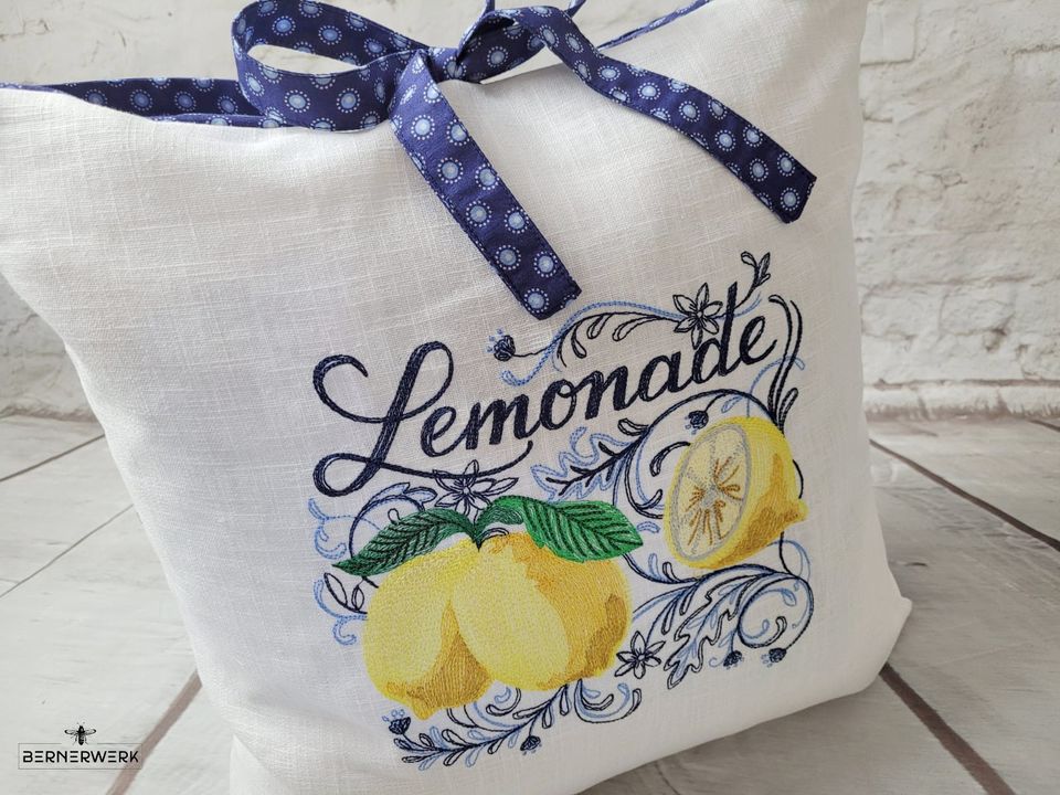 Kissenbezug "Lemonade" aus Leinen und Baumwolle in Röhrnbach