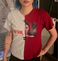 Cooles T-Shirt mit Schnürung Druck Schrift in schwarz rot grau Bayern - Frensdorf Vorschau