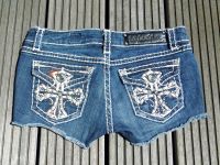 LA IDOL MALTESE CROSS BLUE DENIM MINI CUT OFF SHORTS Eimsbüttel - Hamburg Schnelsen Vorschau