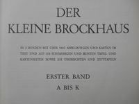 DER KLEINE BROCKHAUS A-K (1949) und L-Z (1950) Hessen - Marburg Vorschau