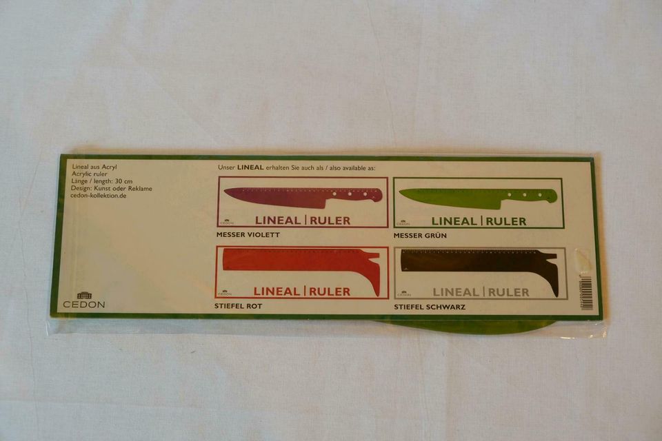 CEDON Design Lineal Ruler - in Form eines Messers grün *OVP* in Hamburg