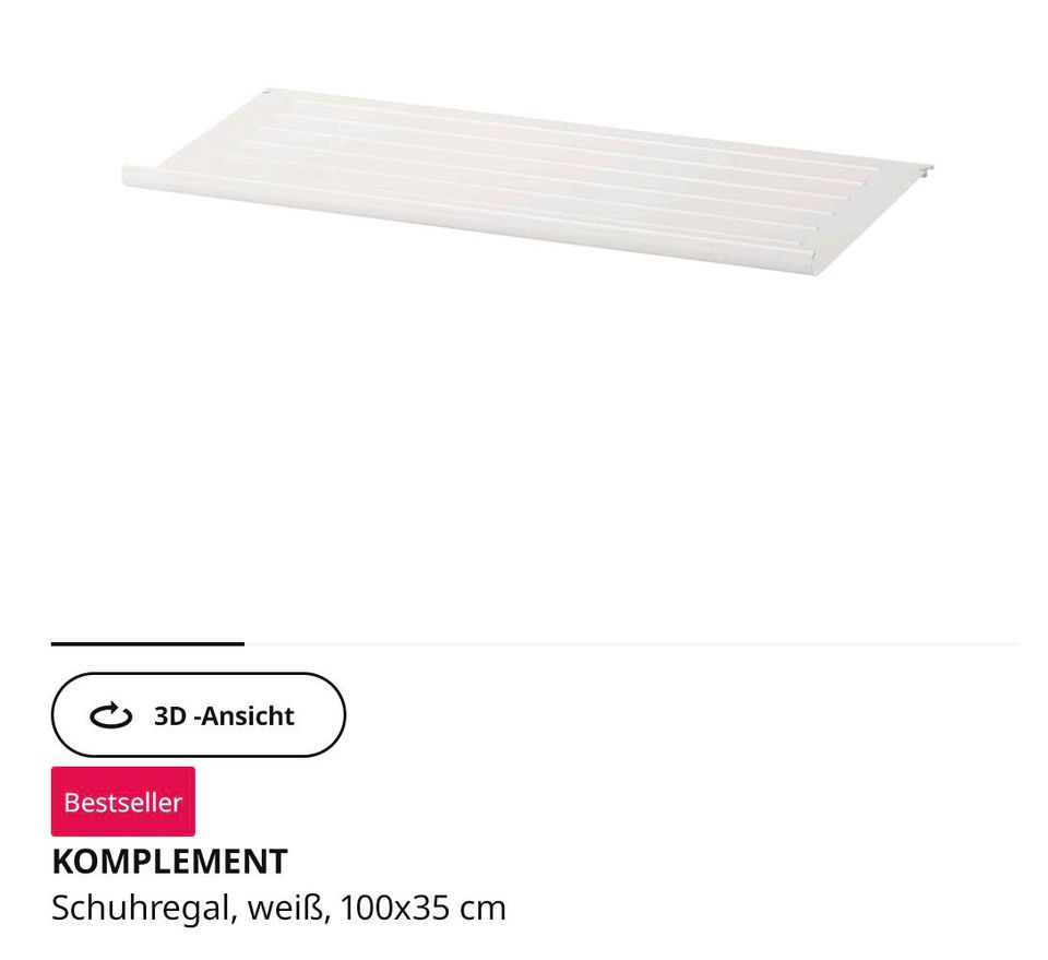 Ikea PAX Schuhregal Komplement 100 x 35  x 4 Stück in Ulm