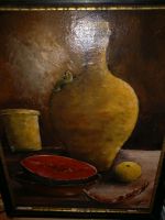 Bild Öl Acrylbild Gemälde gerahmt Stillleben Wassermelone Krug Saarland - Großrosseln Vorschau