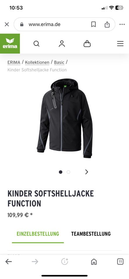 ** Erima Kinder Softshelljacke / Funktion  Größe 164 in Achim