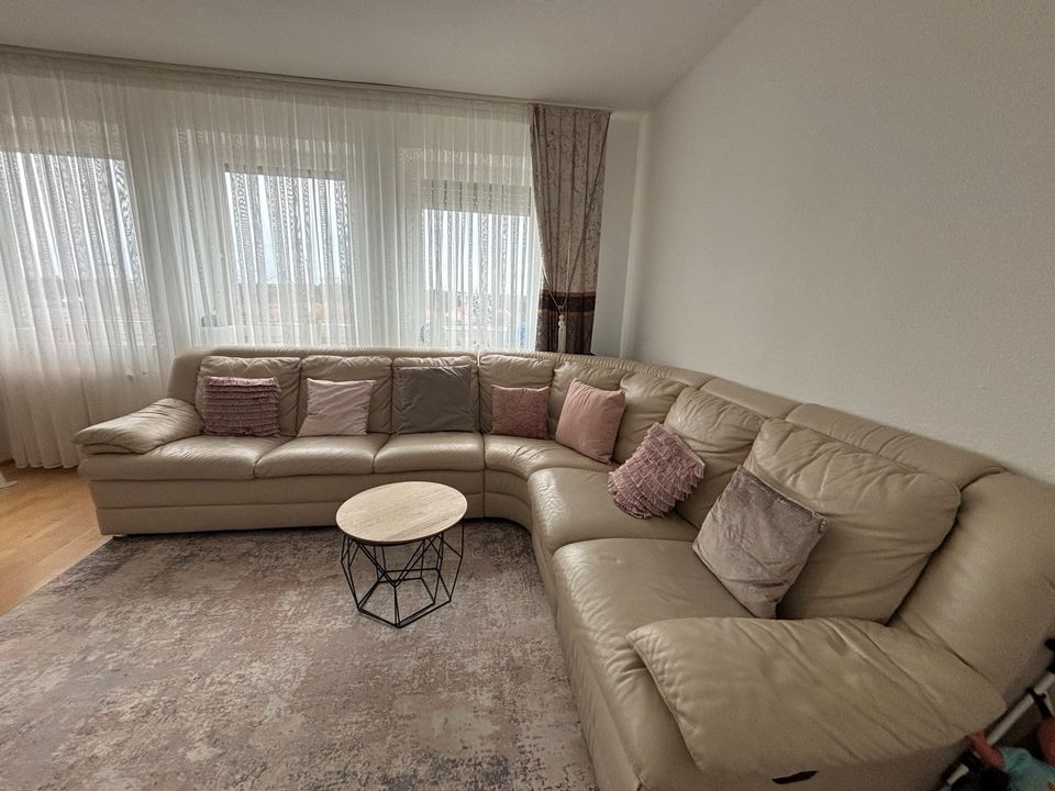 Echtleder Ecksofa Beige in Erlangen