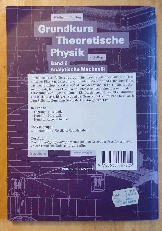 Grundkurs Theoretische Physik - 2 Analytische Mechanik in Hatten