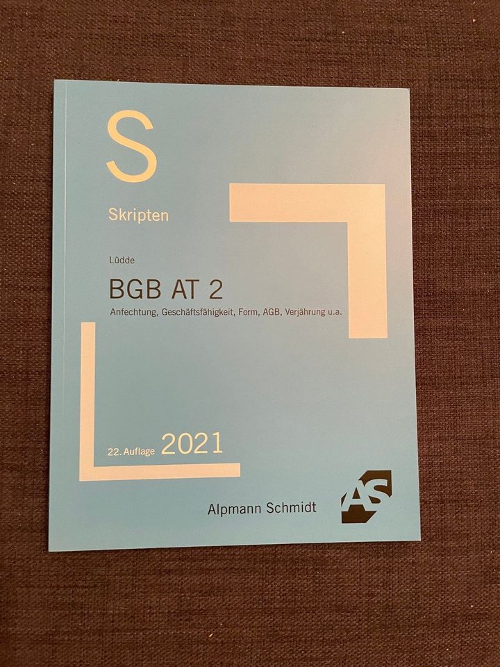 Alpmann und Schmidt Skript BGB AT 2 22. Aufl., 2021 in Witten