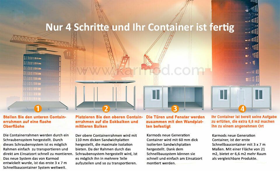 Verkaufscontainer | Wohncontainer | Kassencontainer | Raumcontainer | Lagercontainer | Wohncontainer | Bürocontainer | Containerhaus | Baucontainer| K-1001/1002/1003 2400x6000mm in Duisburg