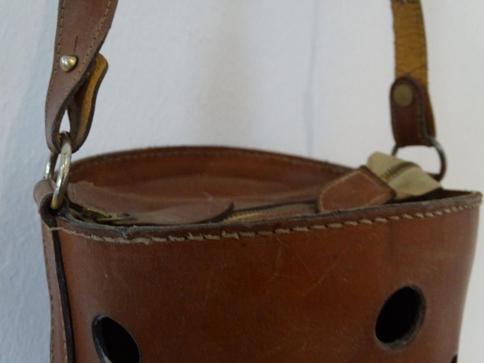 alter französicher Leder Tornister Ledertasche mit Reißverschluß in Wiesbaden