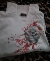 SWEATSHIRT SHIRT Gothic Sweat weiß Trompetenärmel Berlin - Neukölln Vorschau