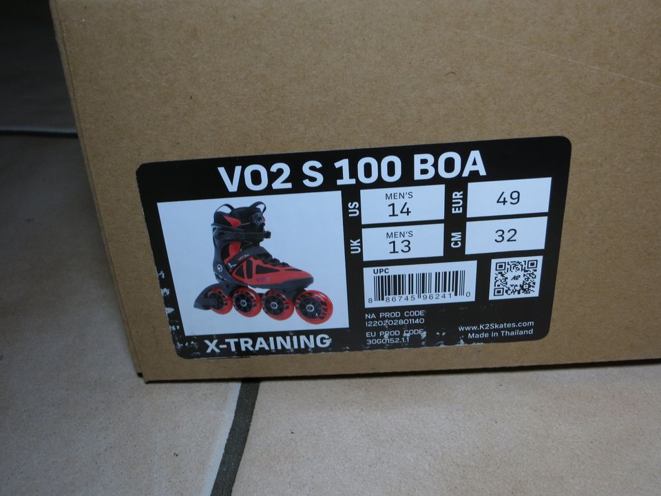 NEU K2 VO2 S 100 BOA Inliner Skates Gr 49 UVP 380€ in Künzell