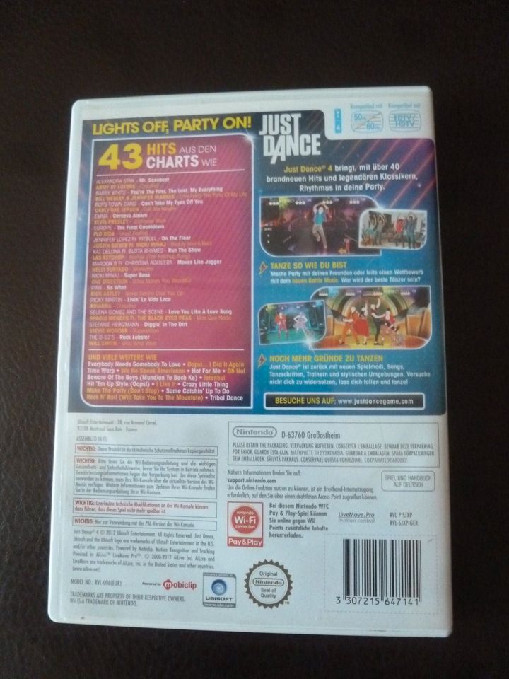 1 neues " JUST DANCE  4 " Wii Spiel, PAL Nintendo , USK 0 J. in Brunnthal