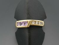 Ring Goldring 333 Gold 8 Karat mit Zirkonia und violetten Steinen Schleswig-Holstein - Neumünster Vorschau