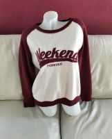 Pullover Fleece Colorblock weinrot burgund creme beige meliert L Baden-Württemberg - Schwieberdingen Vorschau