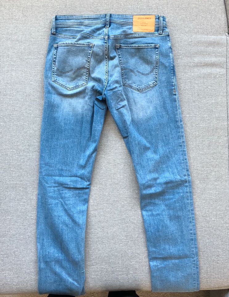 Jack & Jones Herren Jeans Glenn Slim Fit Hellblau Blau - 32x36 in Calden