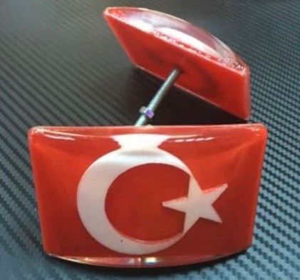 Emblem Türkei Flagge 3D für Auto Frond Grill in Berlin