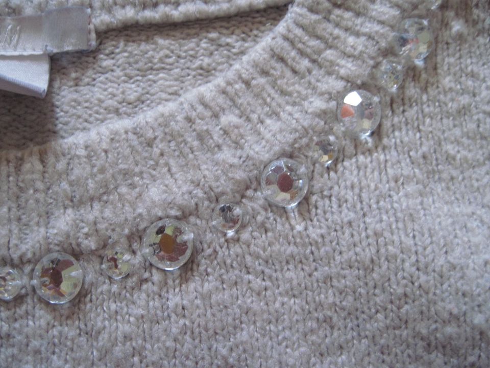 Pulli Pullover Beige Creme H&M Glitzersteinchen Größe L/40 in Pottenstein