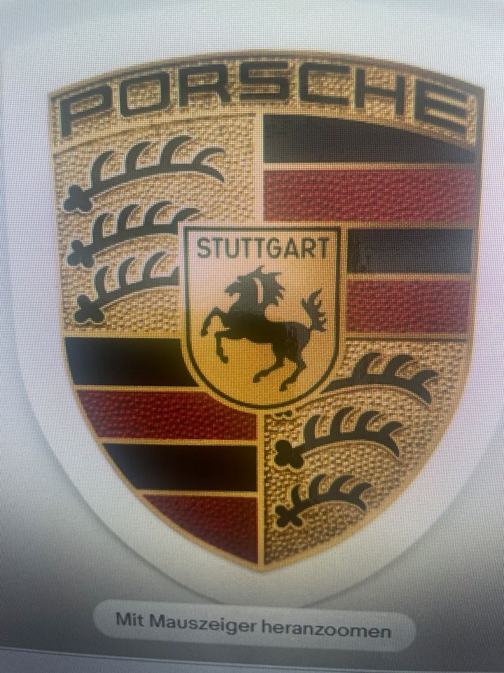 Porsche Aufkleber Logo Emblem, 6,5cm x 5,5cm farbig WAP0130050MCS in Baiersbronn