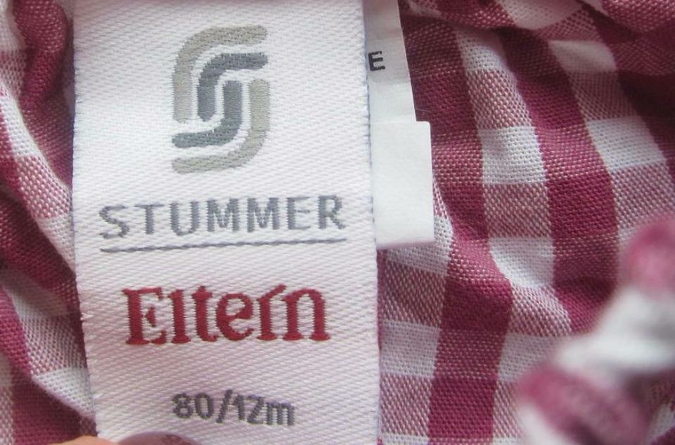 super schönes Kleid von Stummer in 80, Karo beere-weiß, neuwertig in Kleinrinderfeld