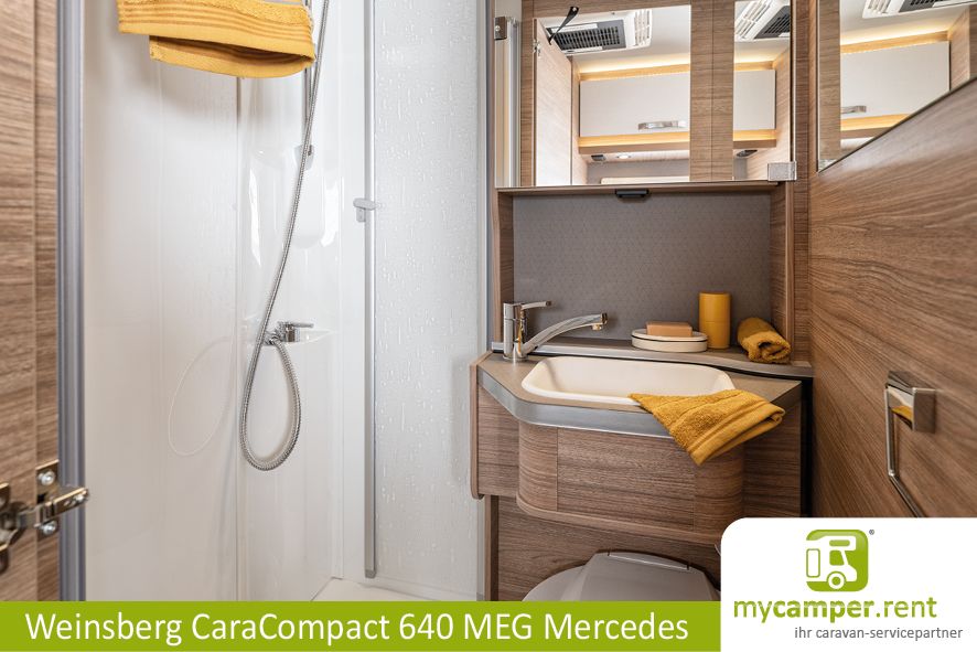 Weinsberg CaraCompact 640 MEG Edition Pepper Mercedes mieten - Deluxe Wohnmobil für 2-3 Personen 170PS Automatik Smart TV und Satanlage Sprinter 3,5t Zulassung IsoFix Autark-Solar Paket in Kerken