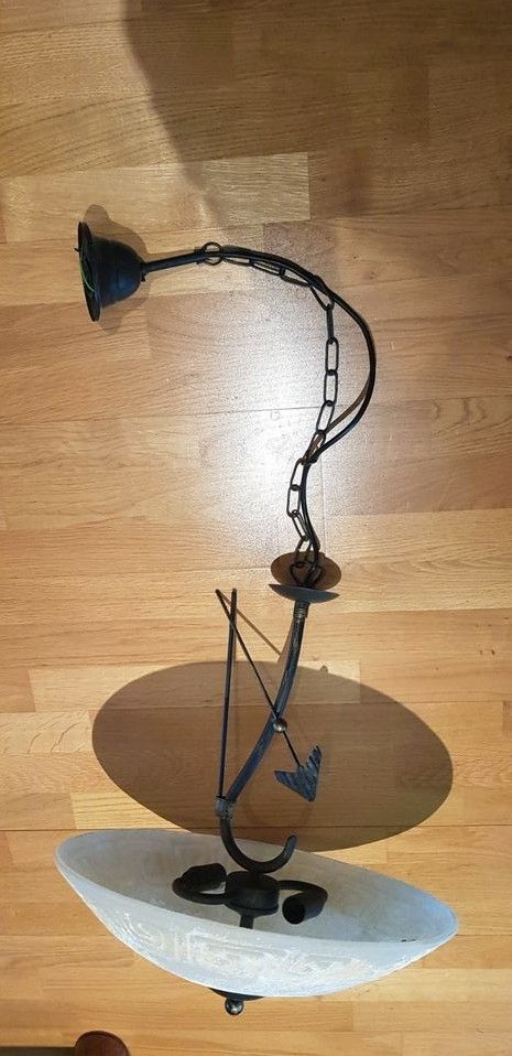 Hängelampe Pendelleuchte Deckenlampe retro Glas Metall Upcycling in Leipzig