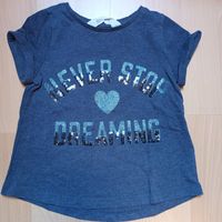 T-Shirt Gr.92 Mädchen blau Glitzerschrift H&M Baden-Württemberg - Fellbach Vorschau