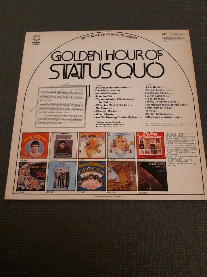 Vinyl GOLDEN HOUR OF STATUS QUO LP in Marl