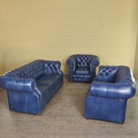 23772 Chesterfield Couchgarnitur Blau 3-2-1 Leder -25% Rabatt Niedersachsen - Nordhorn Vorschau