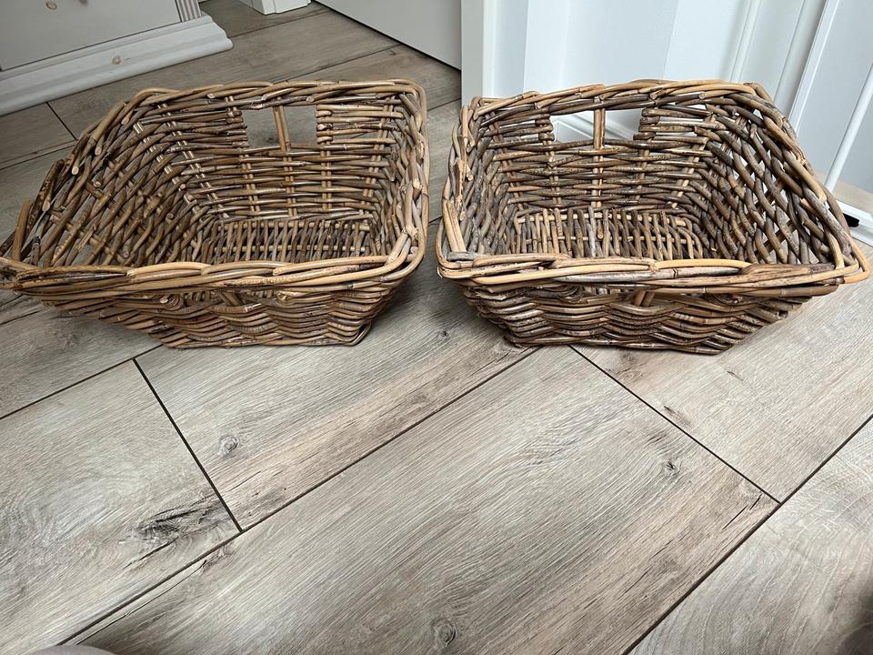 Rattankörbe 2er Set / Ikea - Aufbewahrung Korb Shabby chic in Gadebusch