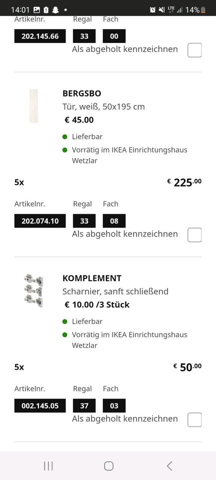 Ikea Pax Korpus 2x1m & 0,5m plus 3 Türen und Griffe in Waldbrunn