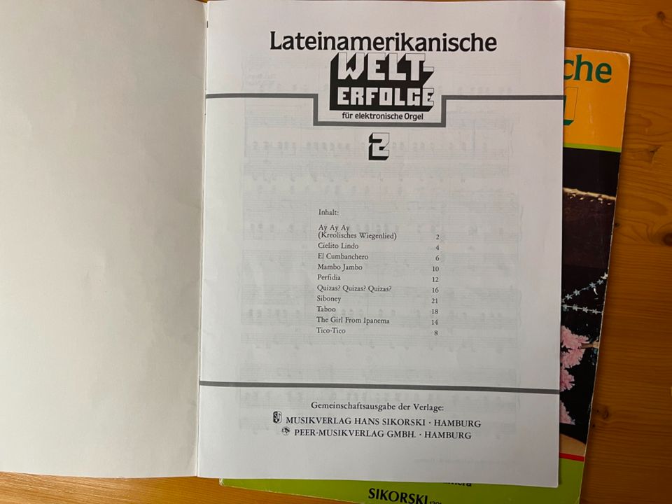 Notenhefte, Klaviernoten „Lateinamerikanische Welterfolge“ in Herzogenrath