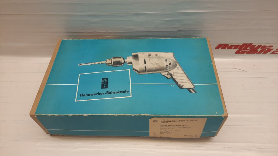 DDR ELEKTRO HANDBOHRMASCHINE HBM 251.1R OVP RAR OSTALGIE WERKZEUG in Erlau