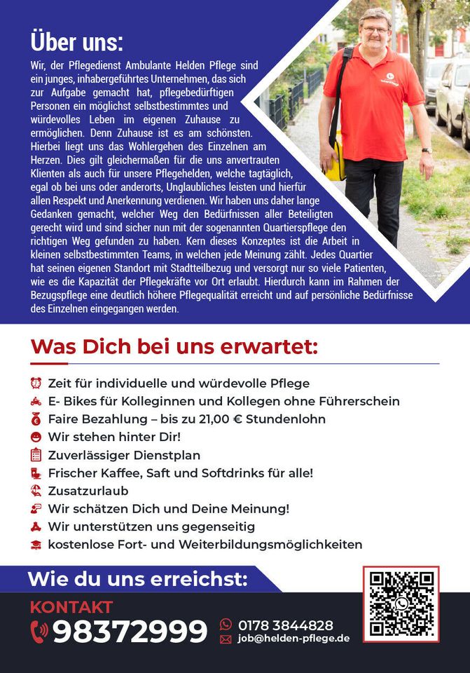 Pflegefachkraft (m/w/d) -  Firmenwagen- 3000 € Netto als Prämie ✅ in Berlin