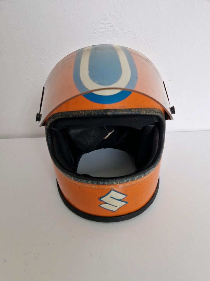Suzuki Motorradhelm Sammler Retro Motorrad Helm Vintage 70er 80er in Dielheim