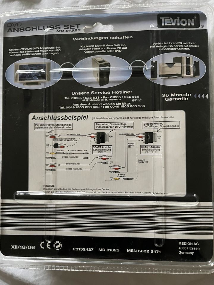 NEU Tevion DVD Anschluss SET MD 81325 OVP in Frankfurt am Main