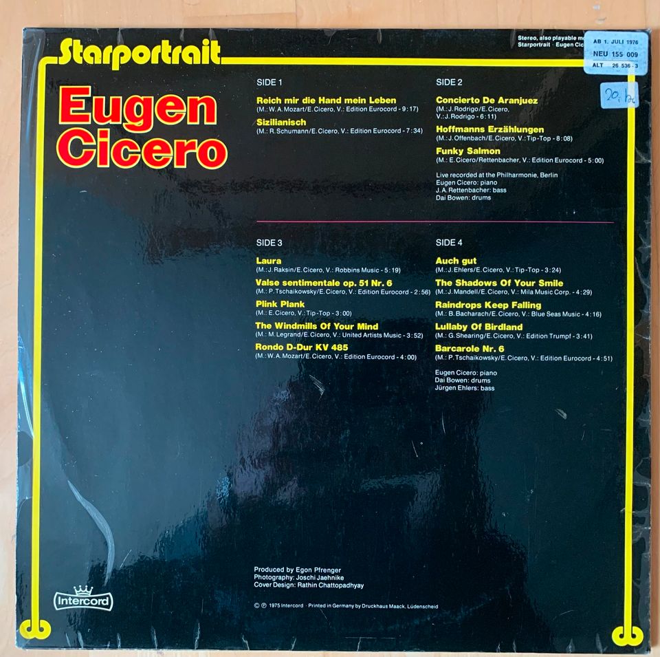 Doppel-LP  /  Eugen Cicero  - Starprtrait in Sindelfingen