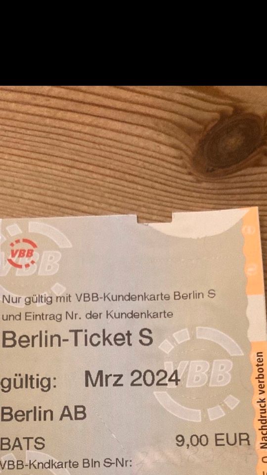 Monatskarte  AB Berlin S in Berlin