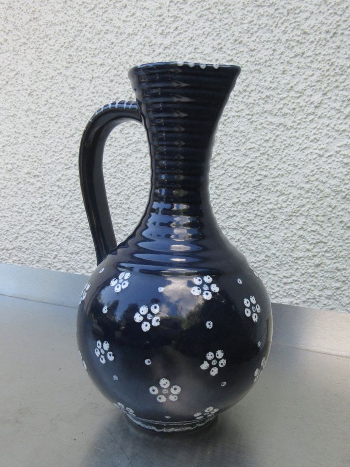 GMUNDNER Keramik Vase: HenkelVase * blau m weißen Blüten * 21 cm in Dortmund